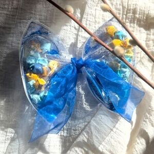 Blue and Yellow Sparkly Shaker Hairbow